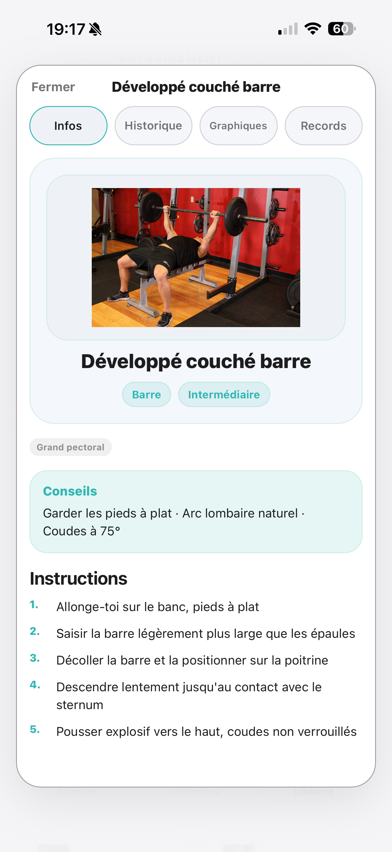 Aperçu d'une fiche exercice dans Elyra.