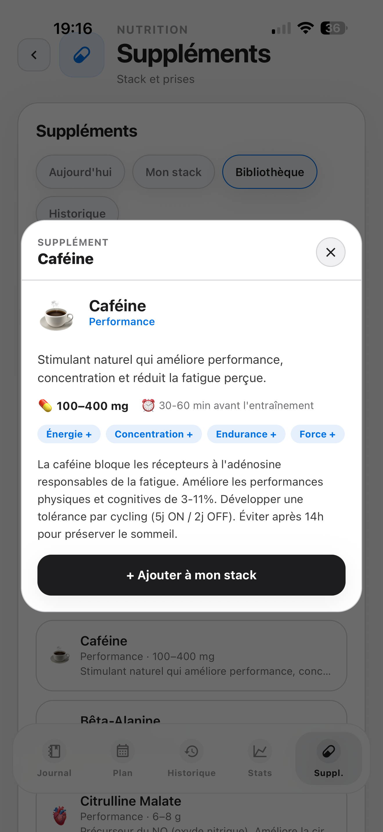Aperçu du suivi des suppléments dans Elyra.