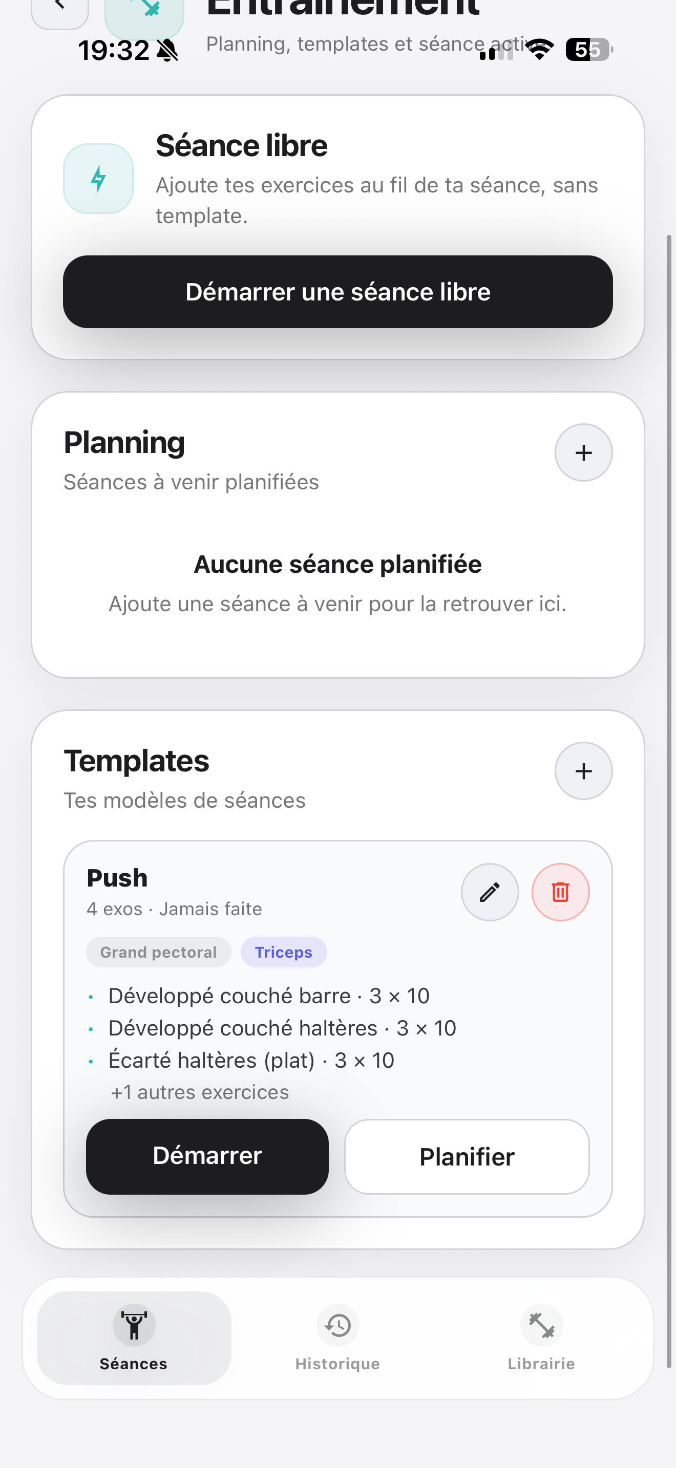 Aperçu de la partie entraînement dans Elyra.