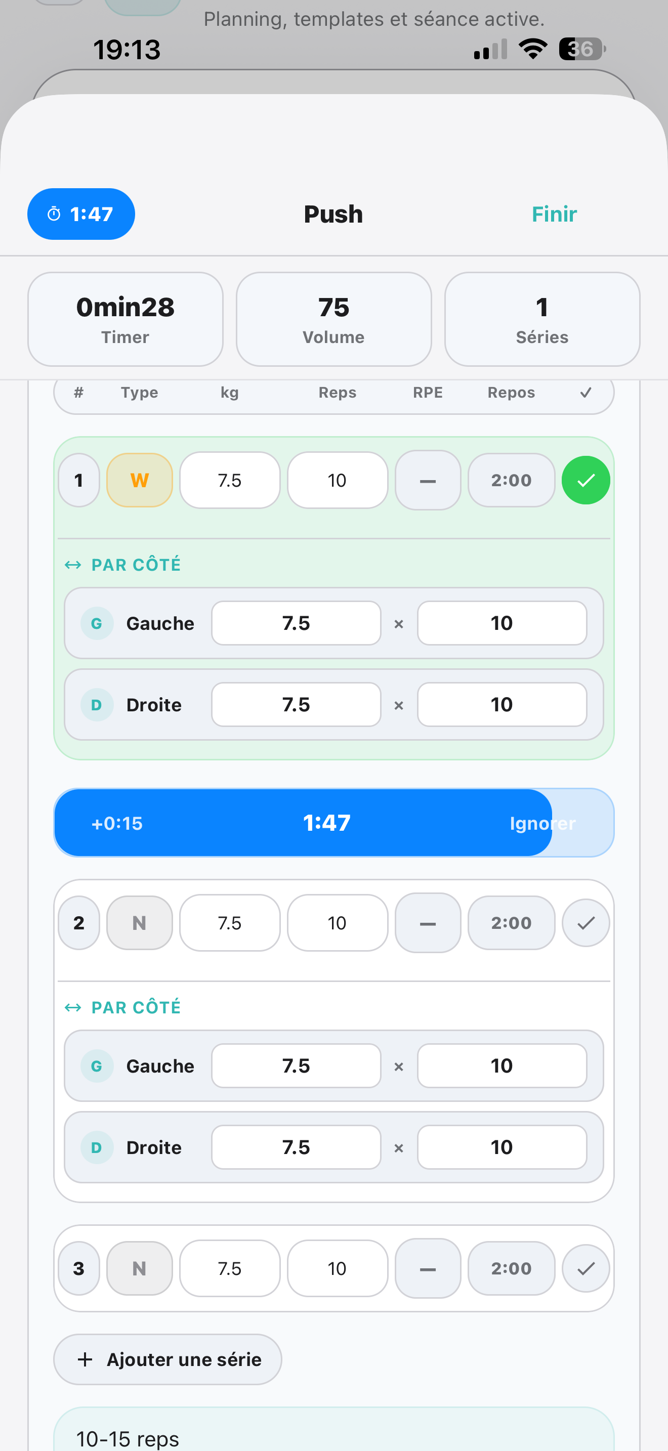 Aperçu du suivi unilatéral dans une séance Elyra.